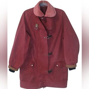 E.A. Fay Fireman's turnout coat jacket with metal clasps, missing lining size S